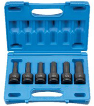 Grey Pneumatic 8096H 3/4" drive 6pc. HEX socket set - Fractional